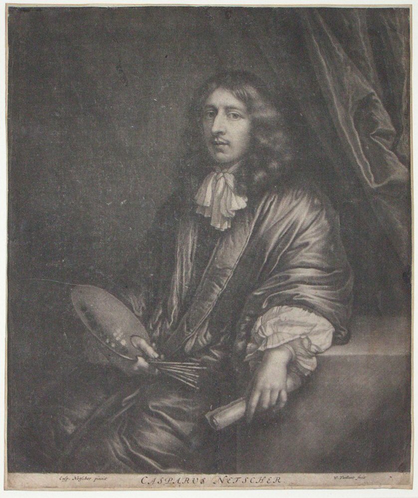 Mezzotint - Casparus Netscher - Vaillant